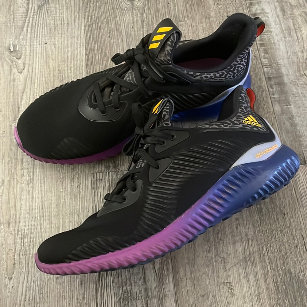 Adidas Alphabounce core black shock running shoes